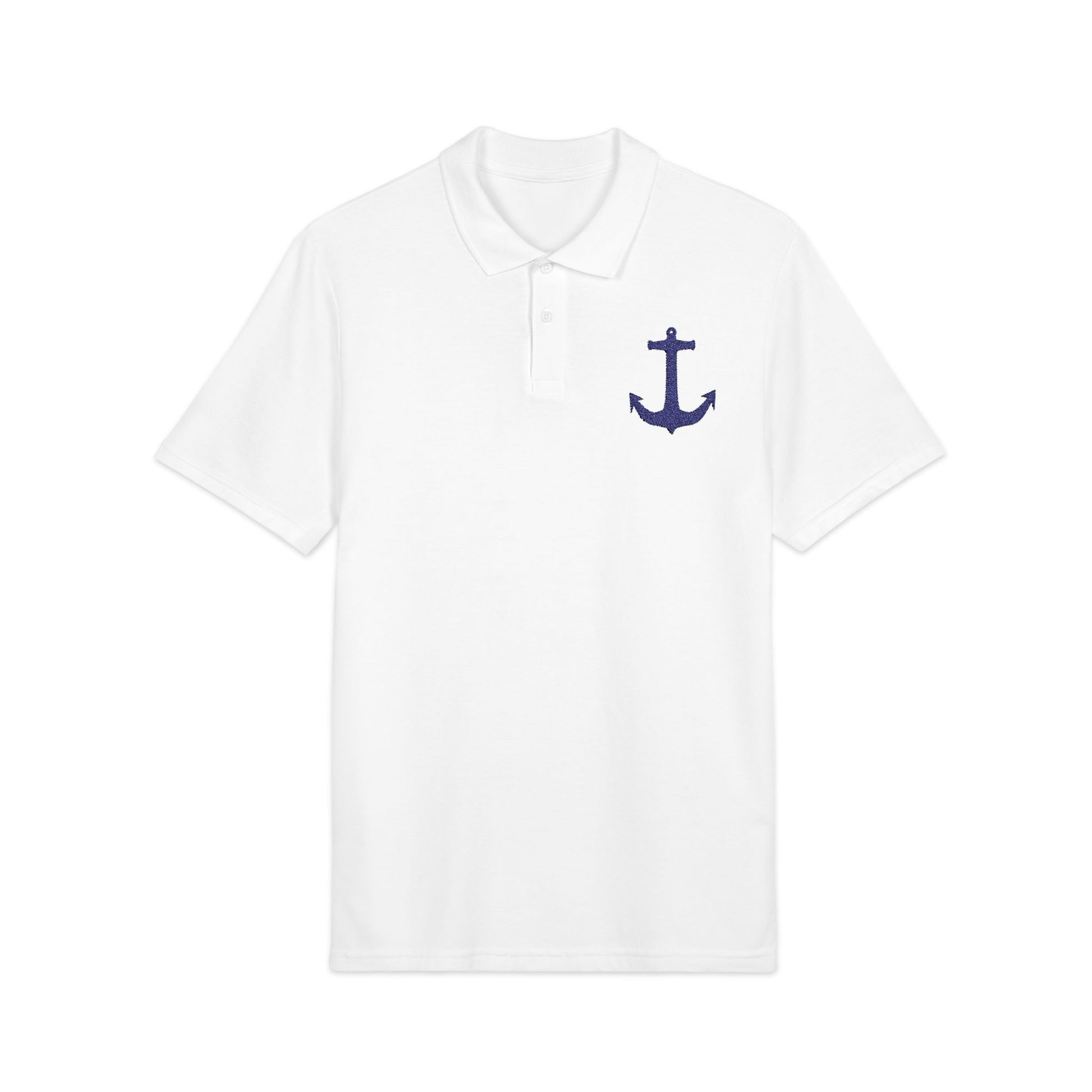 Nautical Anchor Embroidered Unisex Polo Shirt, Casual Wear, Gift for Him/Her, Summer Style, Beach Outing, All Occasions