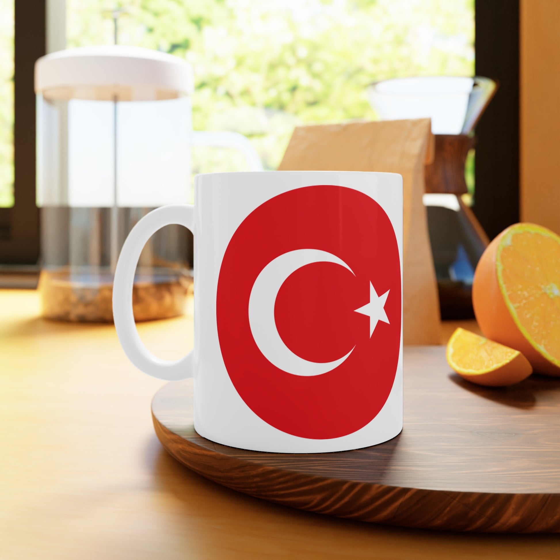 Turkish Flag Mug - Perfect for Coffee Lovers, Gift for Friends, Home Decor, Travel Mug, Red Ceramic Cup
