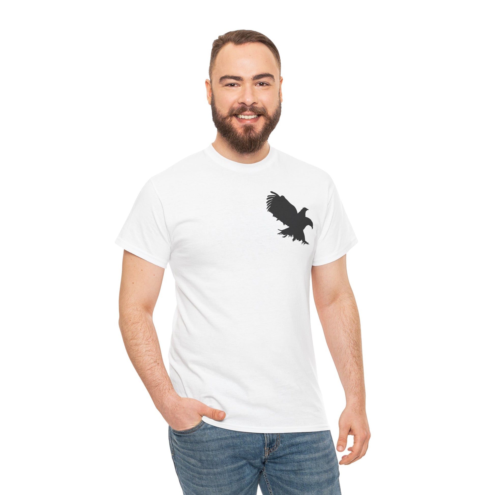 Eagle Graphic Unisex Heavy Cotton Tee, Nature Lover Shirt, Graphic Tee for Outdoors, Gift for Bird Lovers, Casual Everyday Wear