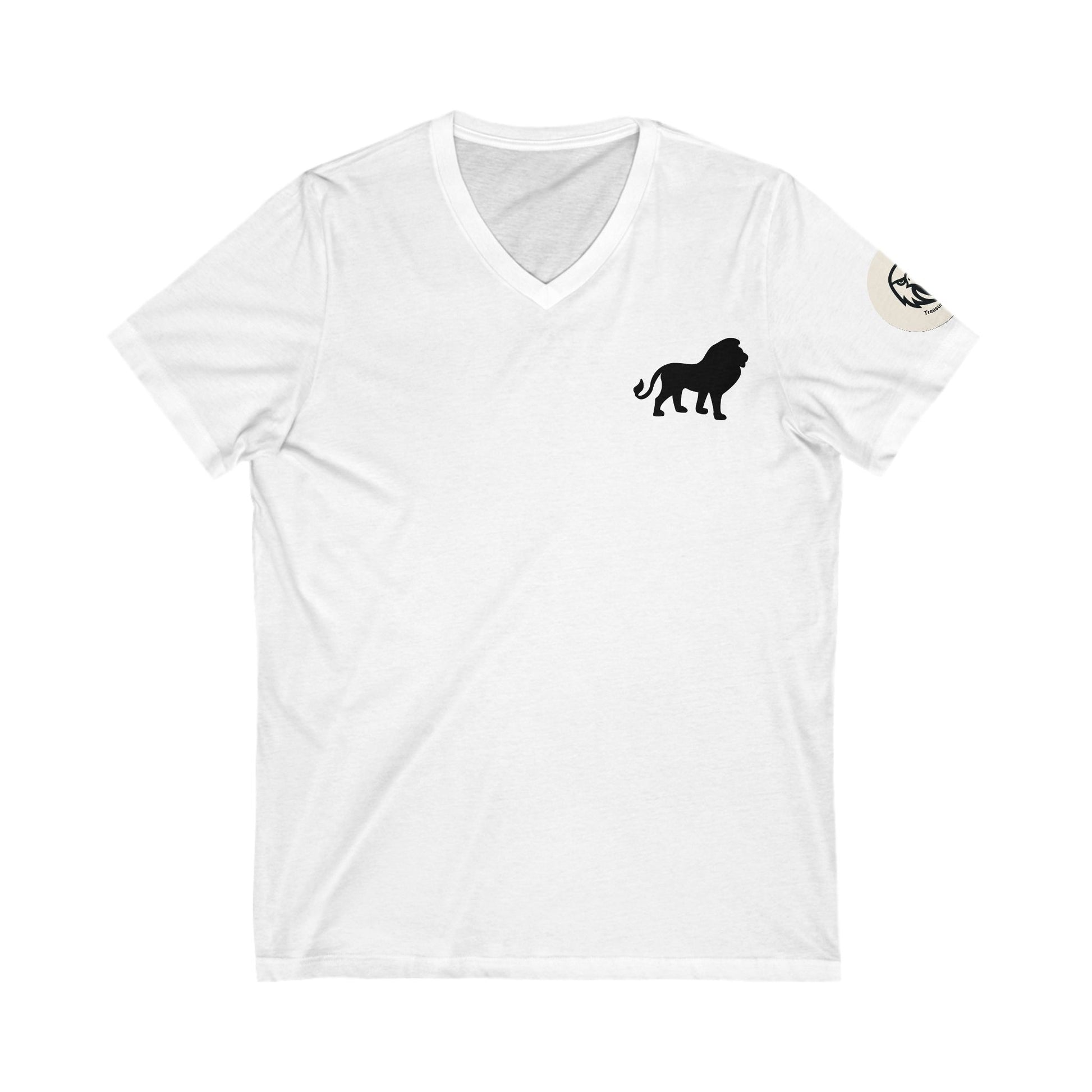 Lion Graphic V-Neck Tee | Unisex Casual Wear, Animal Lover Gift, Summer Outing, Birthday Present, Everyday Comfort