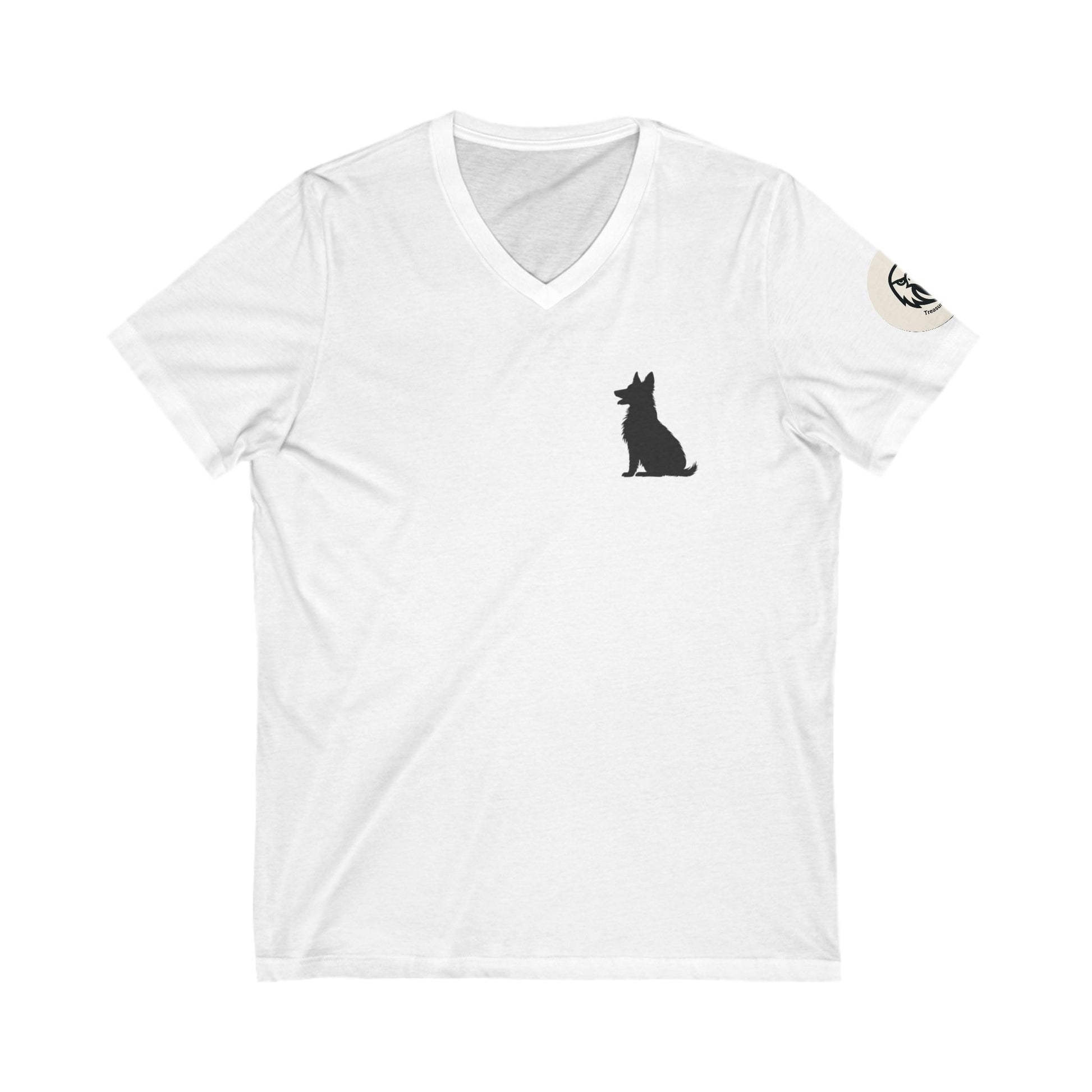 Silhouette Dog V-Neck Tee, Pet Lover Shirt, Unisex Casual Tee, Dog Owner Gift, Animal Lover Apparel, Everyday Wear